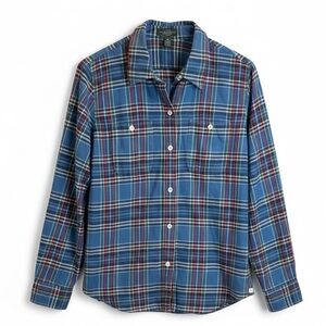 Lauren Ralph Lauren Jeans Co. Blue Plaid Button-Down Shirt – Petite Large